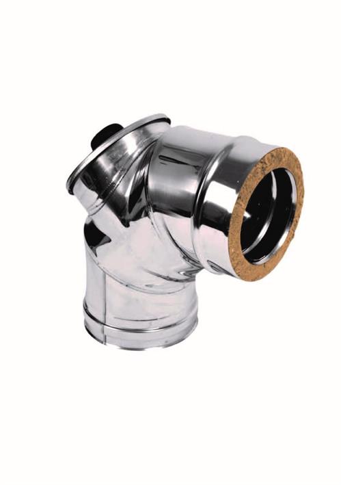 GOMITO A 90° C/TAPPO D'ISPEZIONE IN/IN