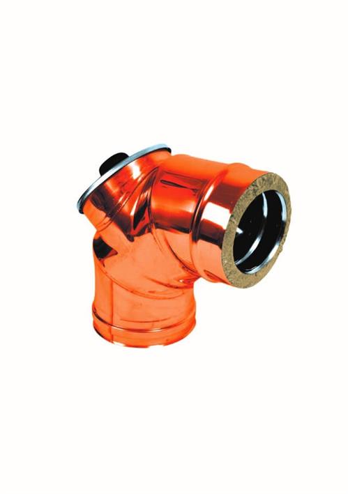 GOMITO A 90° C/TAPPO D'ISPEZIONE IN/RAME