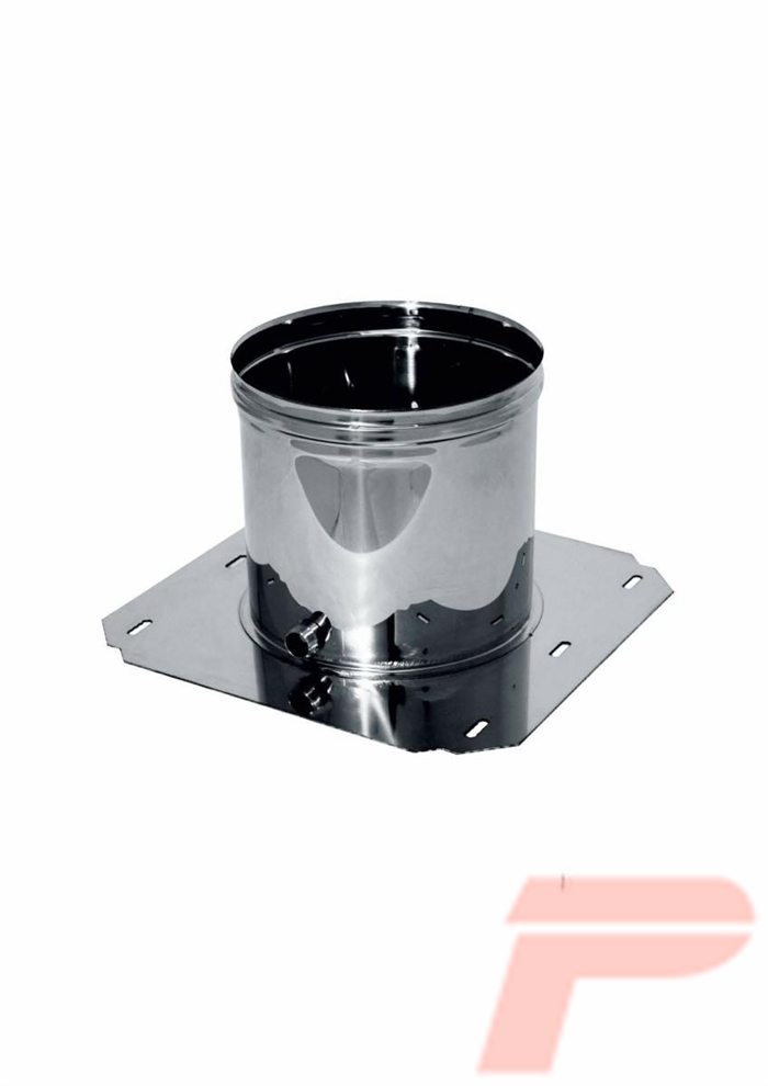 PIASTRA BASE C/SC.COND. D.100 5/10 ACC/IN. AISI 316